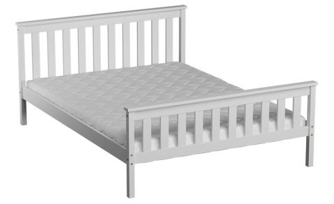 Youth bed pine solid wood white painted A28, including slatted grate - Dimensions 160 x 200 cm