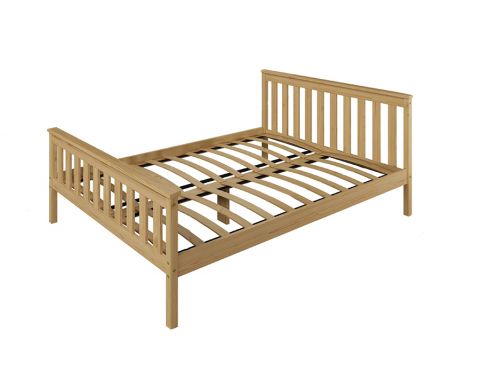 Single bed A27, solid pine wood, white finish, incl. slatted frame - 90 x 200 cm 