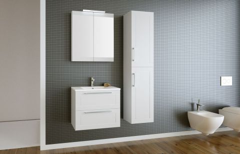 Bathroom furniture - Set B Eluru, 3 parts incl.  washstand / washbasin, Colour: White Glossy