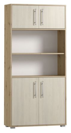 Cabinet Curug 19, Colour: Oak / Light beech - Measurements: 188 x 90 x 34 cm (H x W x D)