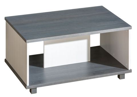 Children's room - Coffee table Hermann 11, Colour: White Bleached / Grey, solid wood - 110 x 70 x 56 cm (W x D x H)