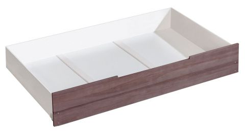 Drawer for kid bed Hermann 01, Colour: White bleached / Brown, solid wood - 29 x 90 x 192 cm (H x W x L)