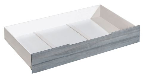 Drawer for kid bed Hermann 01, Colour: White bleached / Grey, solid wood - 29 x 90 x 192 cm (H x W x L)