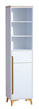 Cupboard Amanto 3, Colour: White / Ash - Measurements: 200 x 47 x 40 cm (H x W x D)