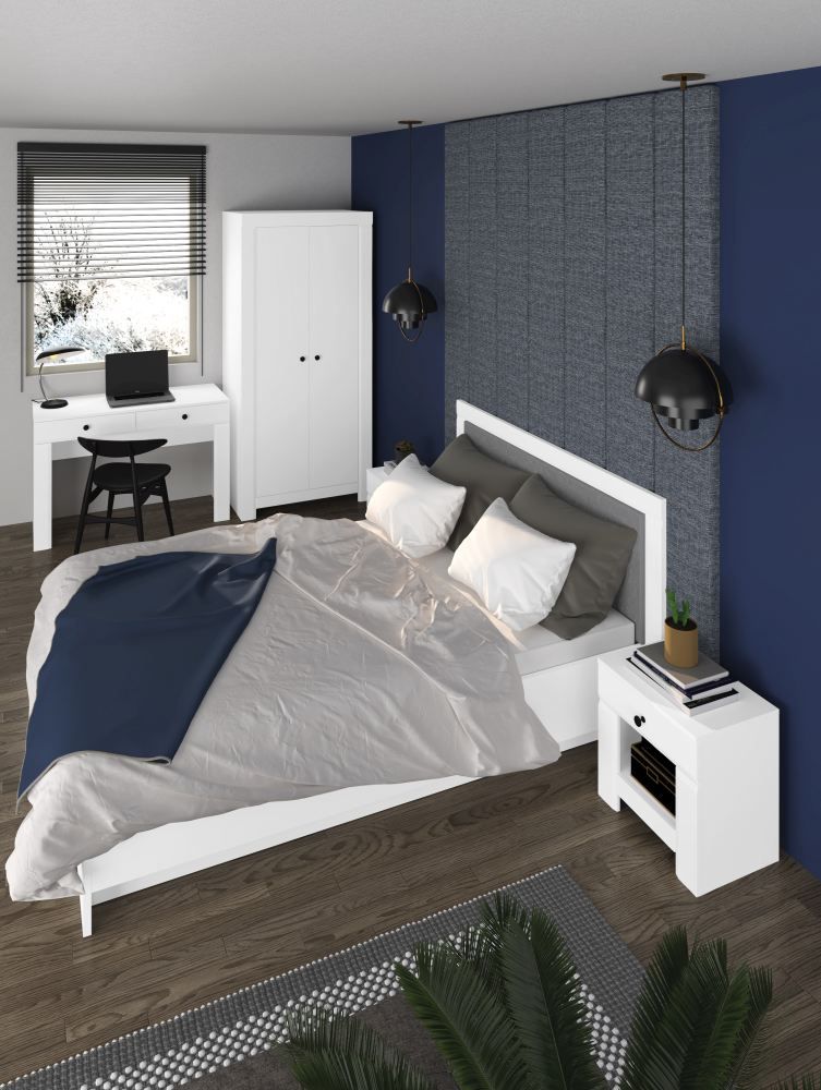 Bedroom complete - Set B Orivesi, 5 pieces, Colour: White