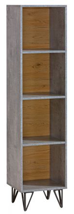 Shelf Atule 11, Colour: Grey / Oak - Measurements: 164 x 35 x 35 cm (h x w x d)