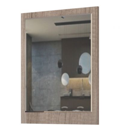 Mirror Sagone 05, Colour: Oak dark brown - Measurements: 78 x 68 x 2 cm (h x w x d)