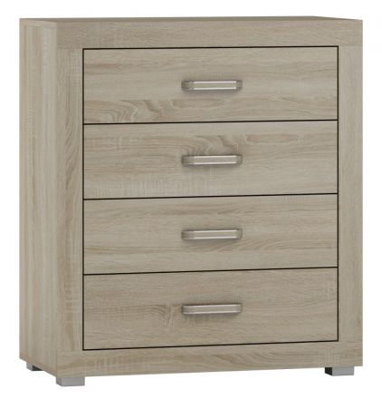 Chest of drawers Lorengau 02, colour: Sonoma oak - Measurements: 90 x 80 x 40 cm (H x W x D)