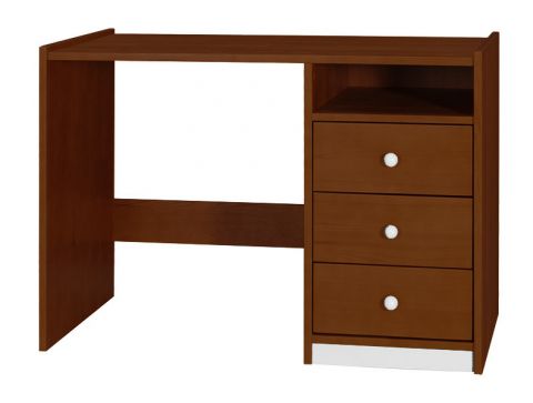 Desk Milo 01, Colour: Walnut / White, Solid pine wood - Measurements: 77 x 110 x 60 cm (H x W x D)