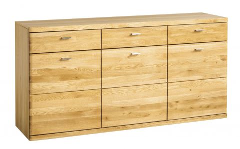 Chest of drawers Recife 07, Colour: Natural, Partially solid oak - 90 x 181 x 46 (H x W x D)