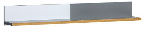 Suspended rack / Wall shelf Caranx 9, Colour: White / Oak / Anthracite - 16 x 120 x 18 cm (H x W x D)
