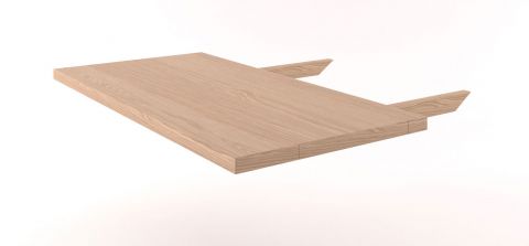 Table extension Pirol 113, solid oak, Natural  - Measurements 80 x 45 cm