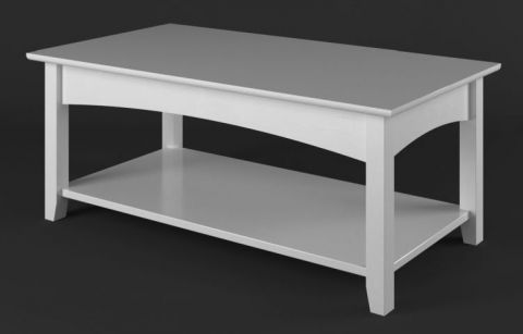 Coffee table, solid pine wood, White Lagopus 04 - Measurements: 110 x 60 x 45 cm (W x D x H)