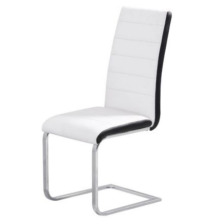 Maridi 28 Chair, Colour: White / Black - Measurements: 105 x 43 x 45 cm (H x W x D)