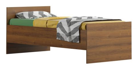 Single bed / Guest bed Pasuruan 06, Colour: Walnut - Lying surface: 90 x 200 cm (w x l)