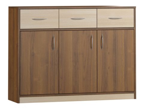 Chest of drawers Pasuruan 10, Colour: Wallnut / Maple - Measurements: 95 x 126 x 37 cm (H x W x D)