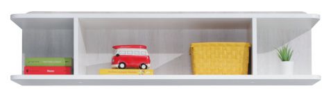 Children's room - Suspended rack / Wall shelf Floreffe 11, Colour: White / White Oak - Measurements: 31 x 120 x 25 cm (H x W x D)