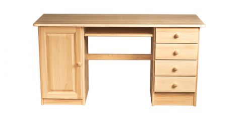Desk solid, natural pine wood 003 - Dimensions 74 x 145 x 55 (H x B x T)