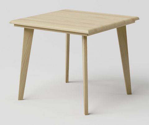 Coffee table solid pine wood natural Aurornis 75 - Measurements: 60 x 60 x 50 cm (W x D x H)