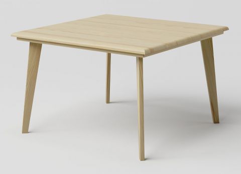 Coffee table solid pine wood natural Aurornis 76 - Measurements: 80 x 80 x 50 cm (W x D x H)