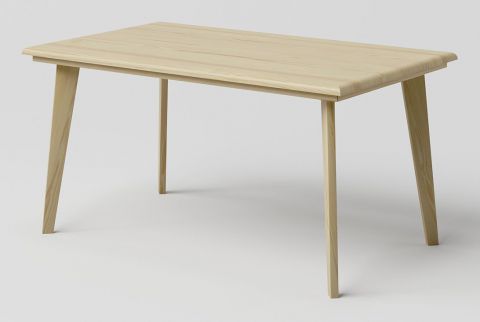 Coffee table solid pine wood natural Aurornis 77 - Measurements: 100 x 60 x 50 cm (W x D x H)