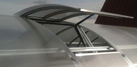 Automatic roof window opener 02 for Greenhouses - Colour: Aluminium