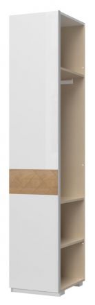 Add-on module for Hinged door cabinet / Closet Faleasiu, Colour: White / Wallnut - Measurements: 224 x 45 x 56 cm (H x W x D).