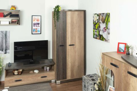 Hinged door closet / closet Sichling 01, frame right, Colour: brown oak - Measurements: 193 x 80 x 58 cm (H x W x D)