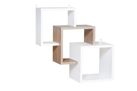 Suspended rack / Wall shelf Palpala 10, Colour: Oak Sonoma / White - 60 x 60 x 24 cm (h x w x d)