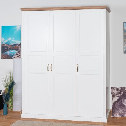 Hinged door closet / closet Lotofaga 15, Colour: White / Walnut - 227 x 181 x 59 cm (H x W x D)