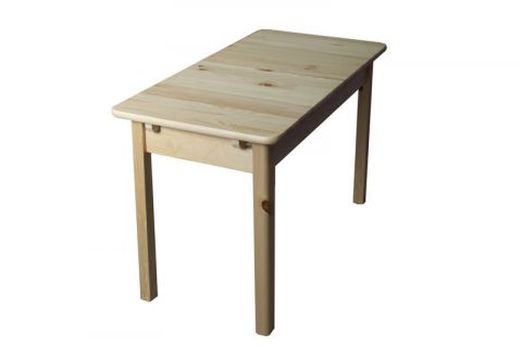 Extendable Dining Table 008, solid pine wood, clearly varnished - H75 x W120/155 x D75 cm 