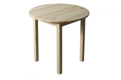 Side Table 003, pine wood, solid, clearly varnished - H75 cm - Ø120 cm 