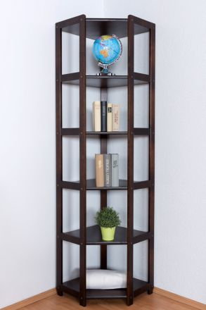 Shelf/Corner Shelf Pine solid wood Walnut color Junco 58 - Dimensions: 200 x 71 x 54 cm (H x W x D)