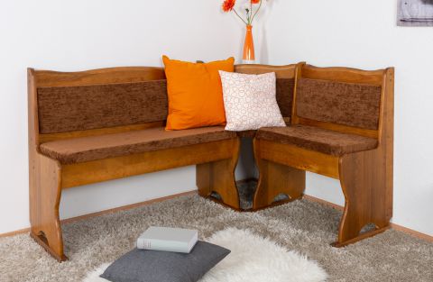 Corner bench Pine Solid wood color Oak Rustic Junco 244 - Dimensions: 85 x 111 x 151.50 cm (H x W x D)