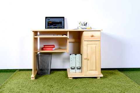 Desk solid, natural pine wood Junco 196 - Dimensions 75 x 120 x 55 cm