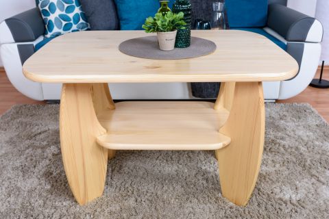 Coffee table solid, natural pine wood  005 – Dimensions 60 x 92 x 66 cm (H x B x T)
