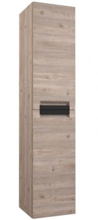 Bathroom - Tall cabinet Meerut 90, Colour: Grey Oak - 160 x 35 x 36 cm (h x w x d)