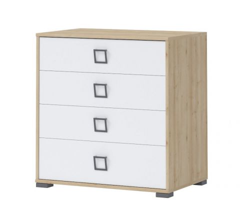 Dresser 06, Colour: Beech/White - 89 x 84 x 56 cm (H x W x D)