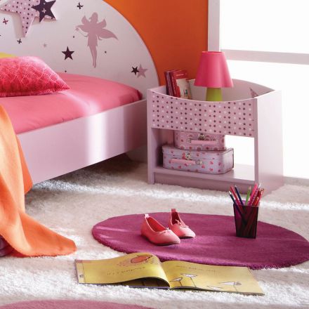 Children's room - Bedside table Ines 05, Colour: Pink - Measurements: 43 x 44 x 33 cm (H x W x D)