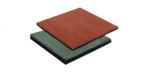 Fall protection mat, measurements: 50 x 50 cm (W x D), thickness: 2.5 cm - Colour: red
