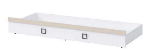 Drawer for single bed / guest bed, Colour: White / Cream - Measurements: 27 x 74 x 138 cm (H x W x L)