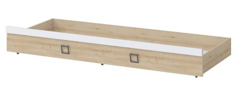 Bed frame for single bed / guest bed, Colour: Beech / White - 80 x 190 cm (W x L)