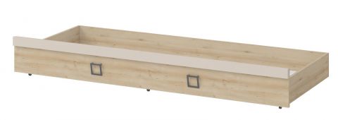 Bed frame for single bed / guest bed, Colour: Beech / Cream - 80 x 190 cm (W x L)