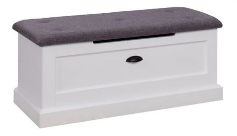 Bench with storage "Veternik" 02, Colour: White / Grey - Measurements: 40 x 100 x 42 cm (H x W x D)