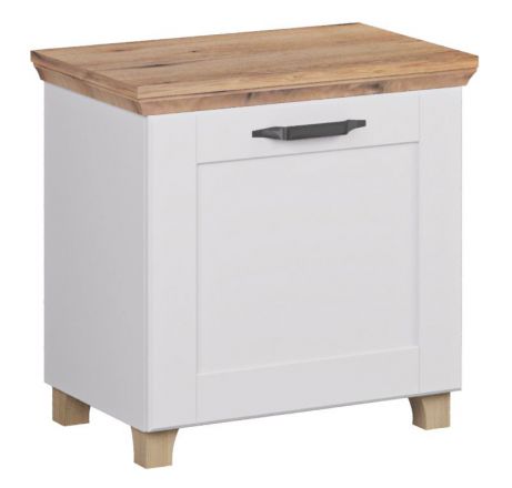 Bench with storage / shoe cabinet Cuenca 09, Colour: Oak / White - Measurements: 60 x 60 x 39 cm (H x W x D)