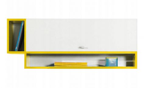 Children's room - Wall cabinet "Geel" 34, White / Yellow - Measurements: 40 x 100 x 26,5 cm (H x W x D)