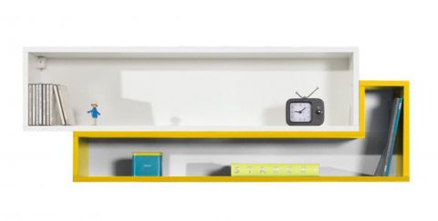 Children's room - Suspended rack "Geel" 35, White / Yellow - Measurements: 40 x 115 x 25 cm (h x w x d)
