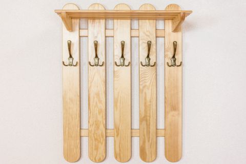 Garderobe solid, natural pine wood Junco 352 – Dimensions 60 x 60 x 29 cm