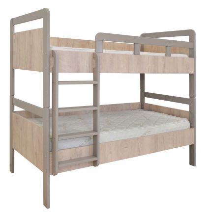 Children's bed / Bunk bed Koa 14, Colour: Oak / Beige - Lying area: 90 x 200 cm (w x l)