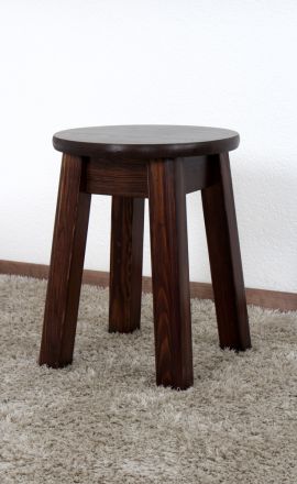 Stool pine solid wood nuts coloured 004 - Dimensions: 45 x 35 cm (H x Ø)